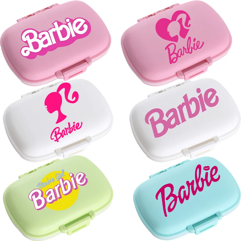 Portable Barbie 8 Grids Scatola Per Medicinali Kawaii Weekly Travel Tablet Dispenser Per Pillole Organizer Case Storage Storage Container Holder