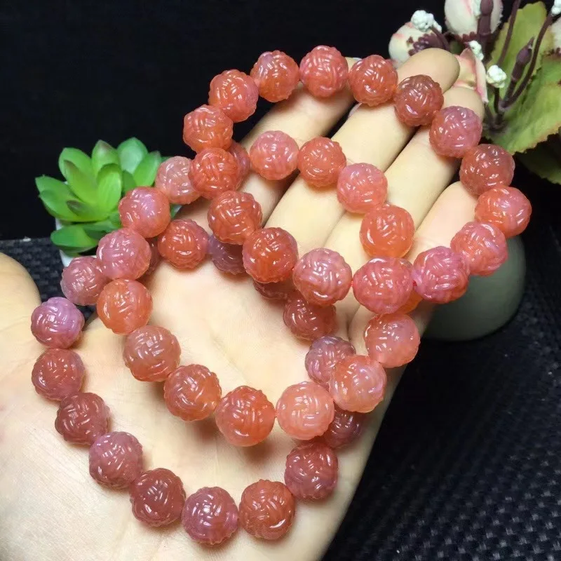 

1 Pc Fengbaowu Natural Stone Yanyuan Agate Bracelet Ball Of Yarn Shape Beads Crystal Healing Fashion Jewelry Gift For Women Men