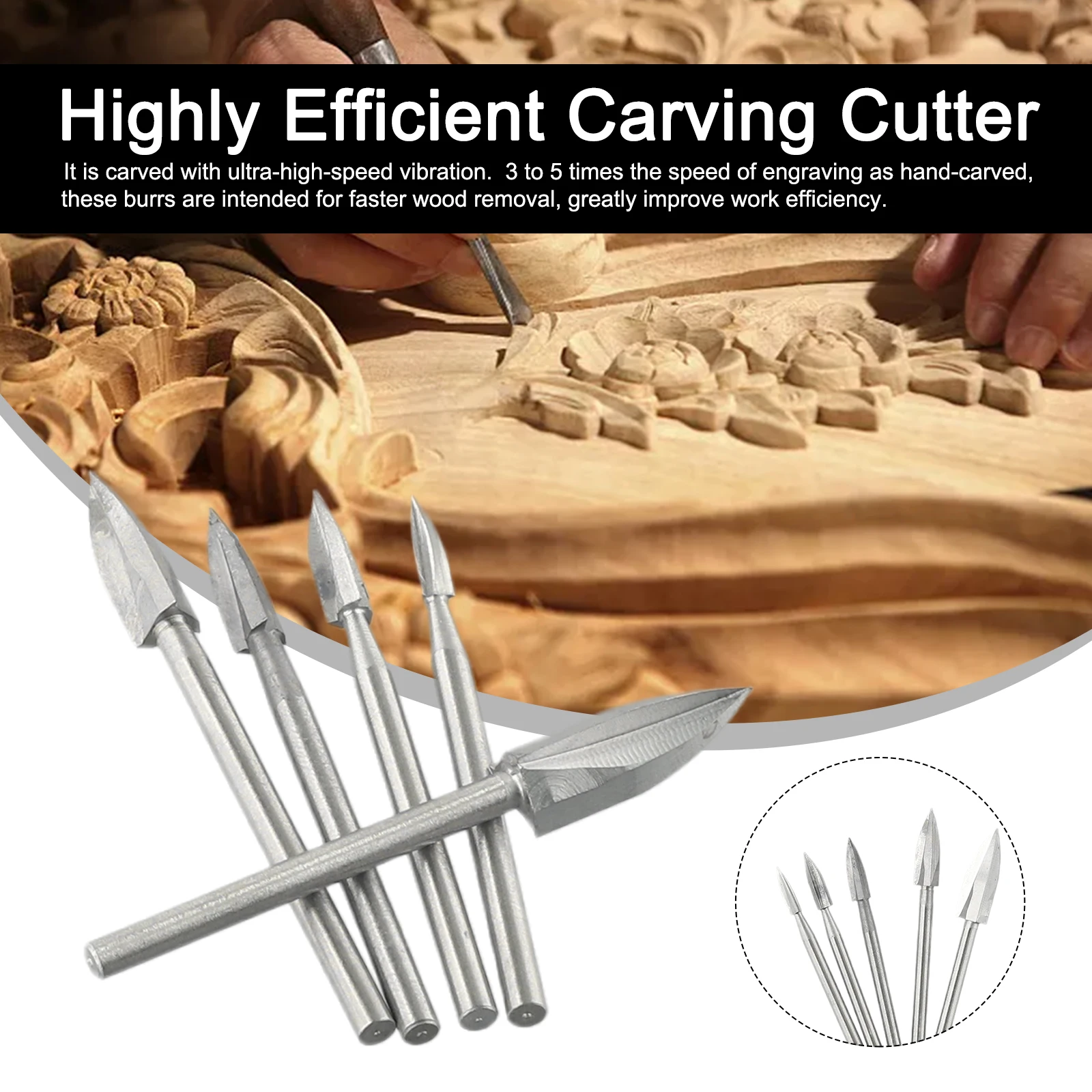 

5PCS Wood Carving Engraving Drill Bit Set For Woodworking Grinding Tool Ferramentas Herramientas Multimeter Multitool