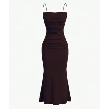 فساتين حفلات نسائية ماكسي بحمالات رفيعة أنيقة وفساتين صيفية متعددة الألوان 9