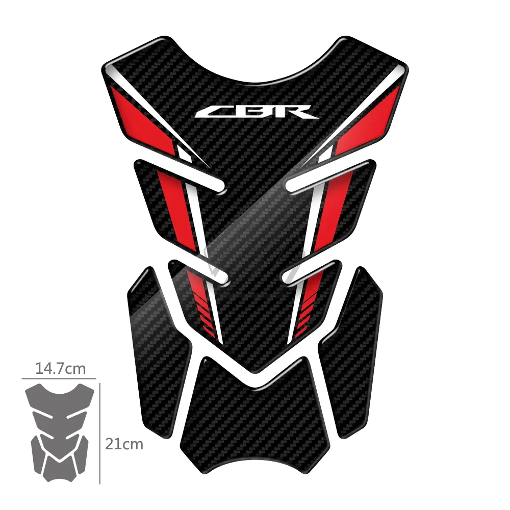 Carbon-Look 3D Motorcycle Tank Pad Protector