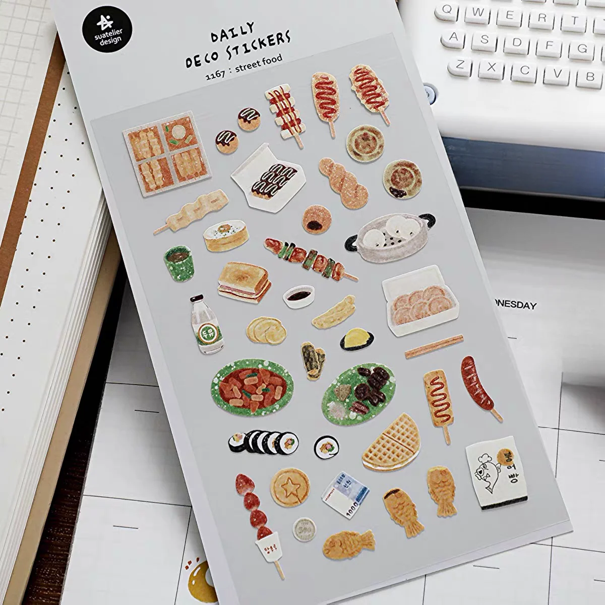 Koreanischer Import Original Suatelier Snack Street Food Aufkleber Scrapbooking DIY Journal Schreibwaren Sticker Art Deco Zubehör 1167