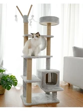  Cat Scratcher Tower Home Furniture Cat Tree Pets Hammock Sisal Cat Scratching Post Climbing Frame Toy Spacious Perch 