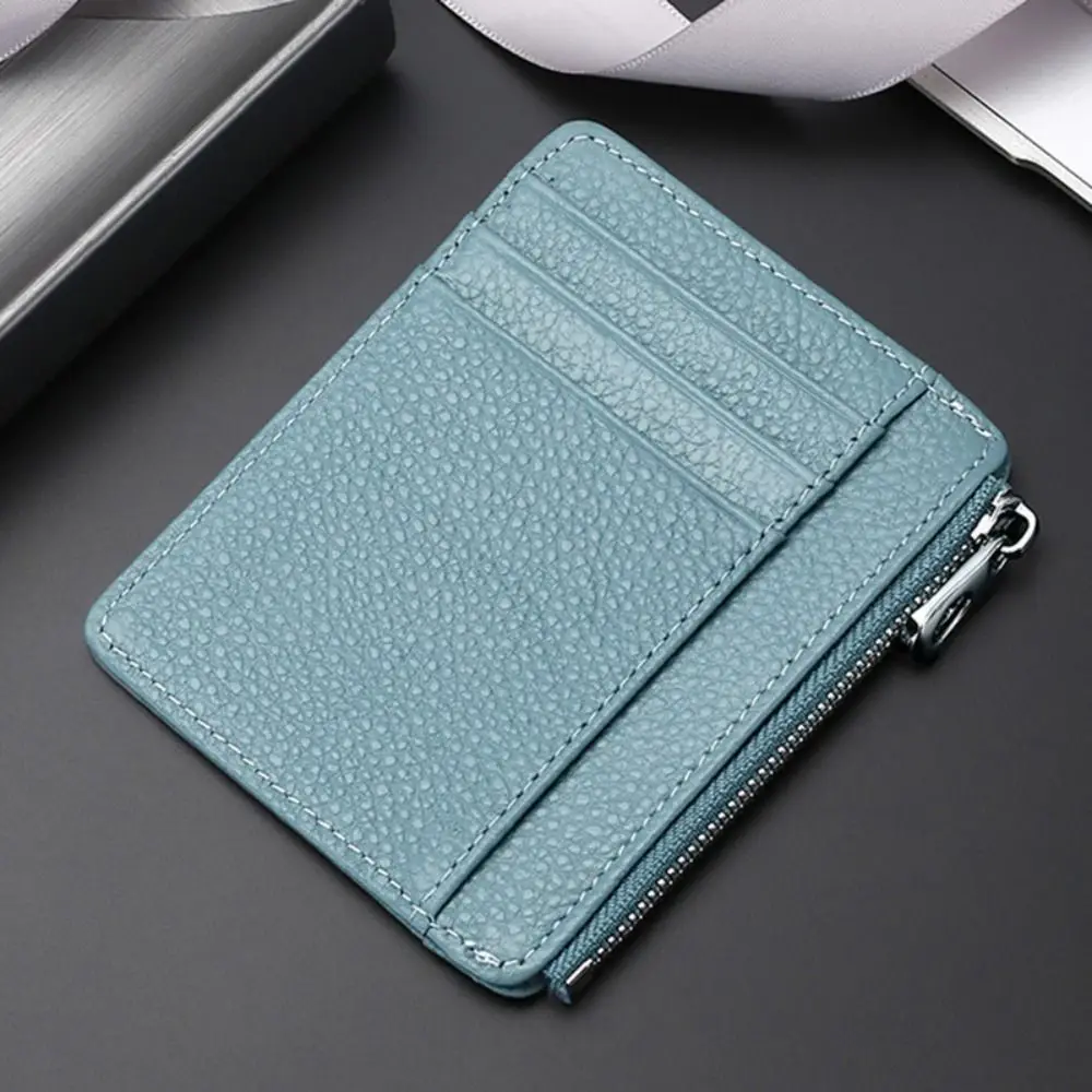 Premium Genuine Leather Card Holder - Sleek Multi-Card Slot Travel Organizer