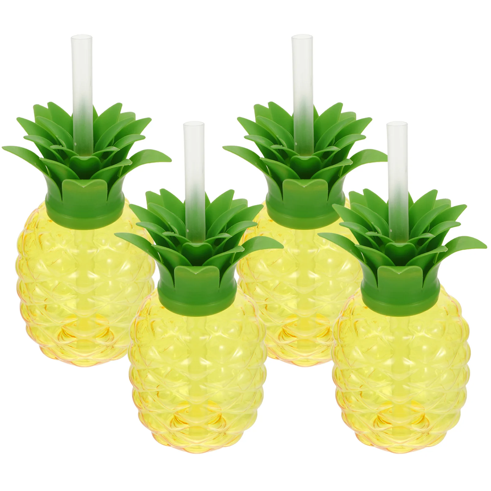 

Plastic Pineapple Cups Hawaiian Party Cups Lid Straw Reusable Sippy Cups Luau Aloha Party Favors Pineapple Party