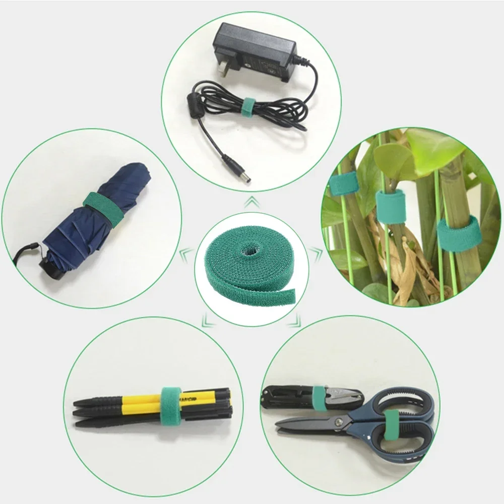 5M Nylon Plant Bandage Tie Reusable Plant Hook Loop Ties Green Fastener Tape Bamboo Cane Wrap Support Home Garden Accessories plant ties