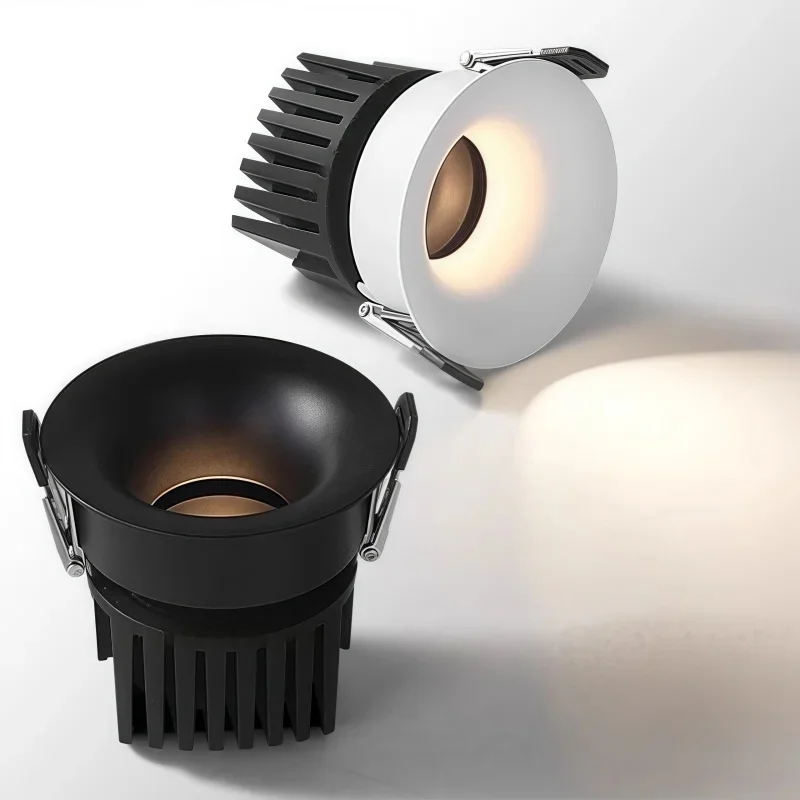 Dimmable LED downlights, anti-glare ceiling lights, AC85-265V LED spotlights, living room and kitchen indoor lighting bulbs