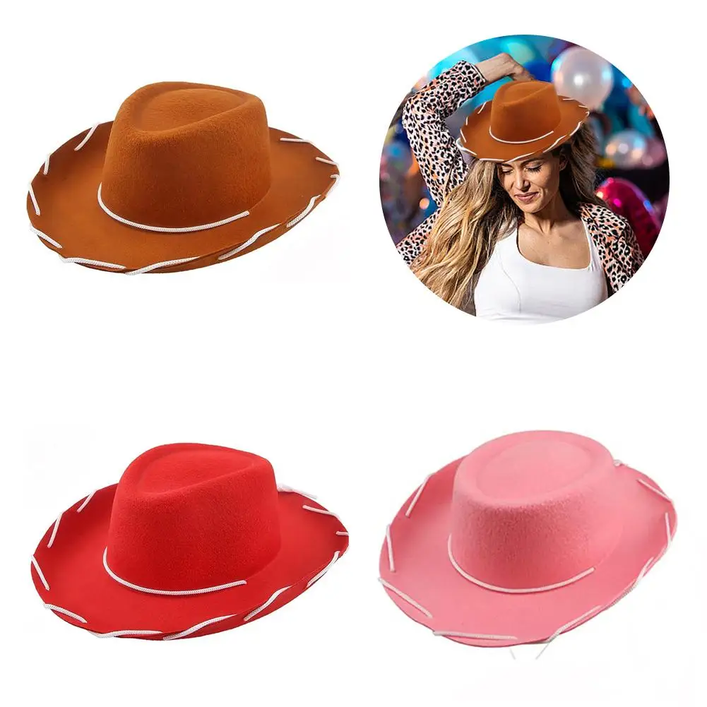 

New Unisex Cowboy Hat Fancy Dress Jazz Hat Fashion Headwear Felt Panama Hat Caps Western Brim Wide Cap Style Fedora X6P5