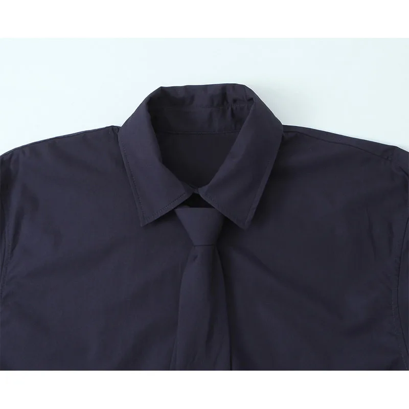 Chic Simple Necktie Shirts for Women 2025 New Fashion Long Sleeve Women's Casual Loose Shirt And Blouse Woman Top