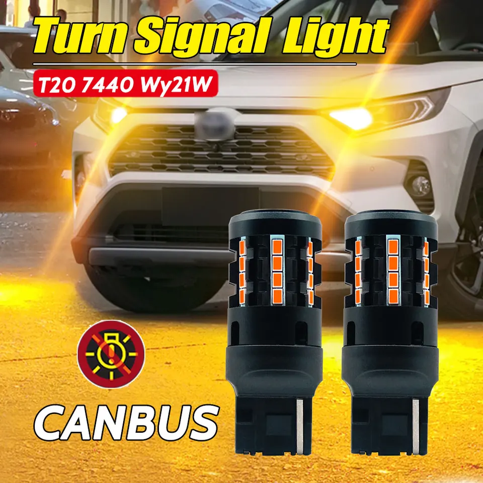 2x 7440 W21W T20 LED Turn Signal Blinker Light 2000 Lumens Amber Yellow 3020 LED 2x 7440 W21W T20 LED Turn Signal Blinker Light 2000 Lumens Amber Yellow 3020 LED