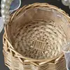 Wicker Rattan Flower Child Basket with Pearl Handle and Bowknot Hand Woven Flower Basket Wicker Basket for Wedding Party 3