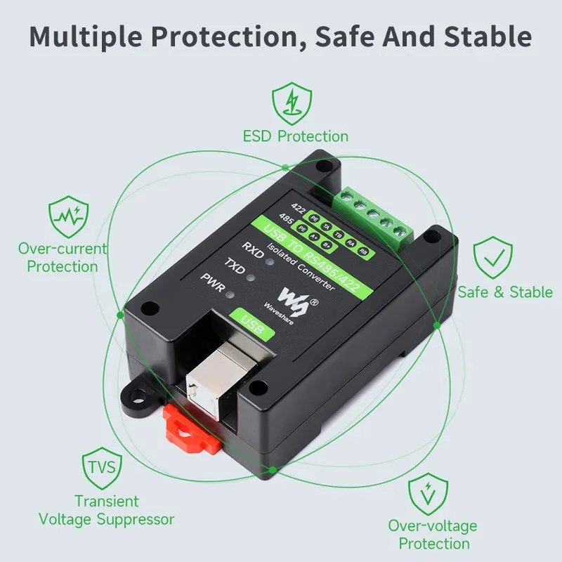 Conversor Isolado Industrial Grade Usb para Rs485 422 Ft232rl Original Sp485een Supressor de Tensão Transistor Proteção Múltipla - Imagem 6
