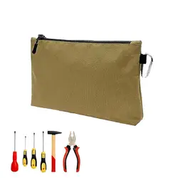 Small Tool Bag Wide Capacity Tool Pouch With Flat Bottom Wear-Resistant Tool Organizers For Camping Woodworking Electrician