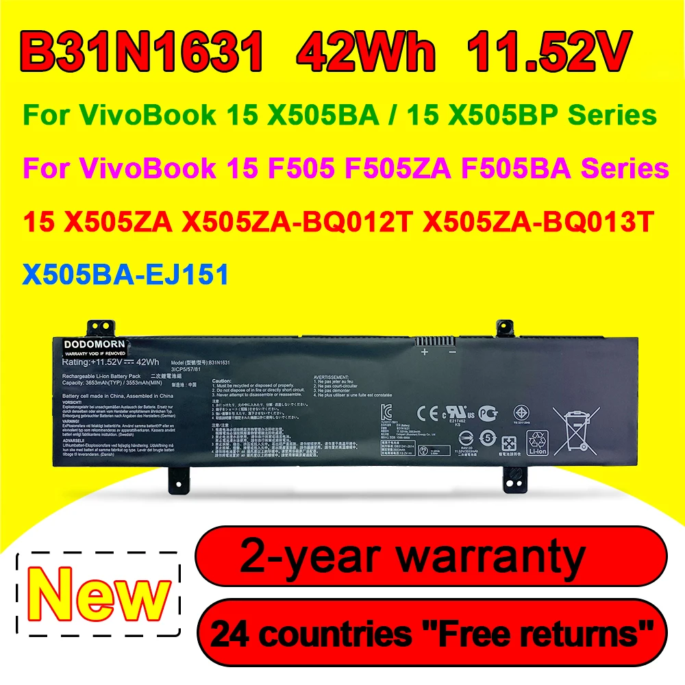 B31n1631 bateria do portátil para asus vivobook