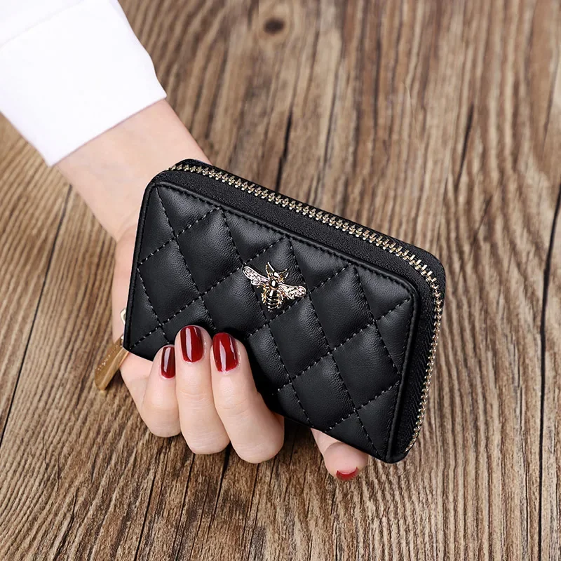 Wallet women's leather new women's card bag short anti-theft brush small pocket purse money clip fashion bag