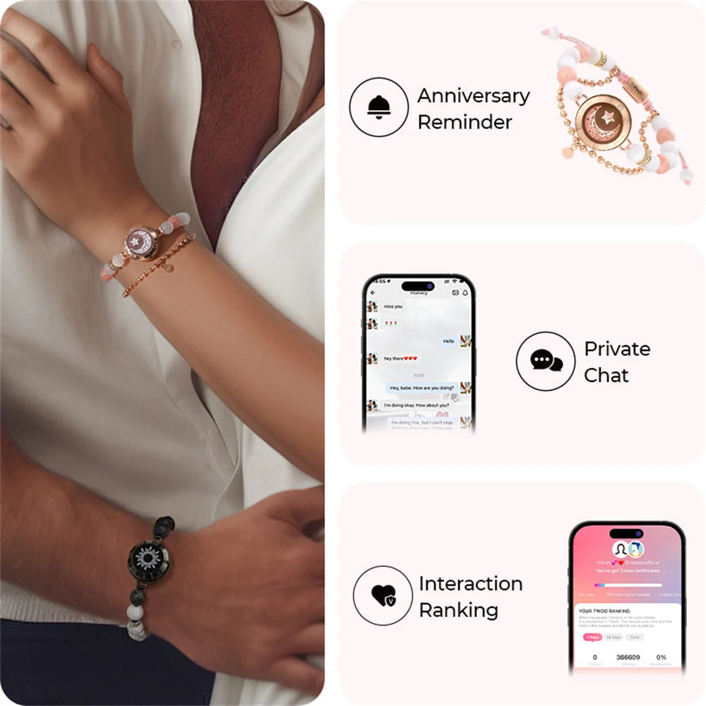 TOTWOO Langstrecken-Armbnder fr Paare, Vibrations- und leuchtendes Armband, Sun & Moon Touch-Armbnder mit Phantasmal-Perlen als Geschenk - AliExpress TOTWOO Langstrecken-Armbnder fr Paare, Vibrations- und leuchtendes Armband, Sun & Moon Touch-Armbnder mit Phantasmal-Perlen als Geschenk - AliExpress