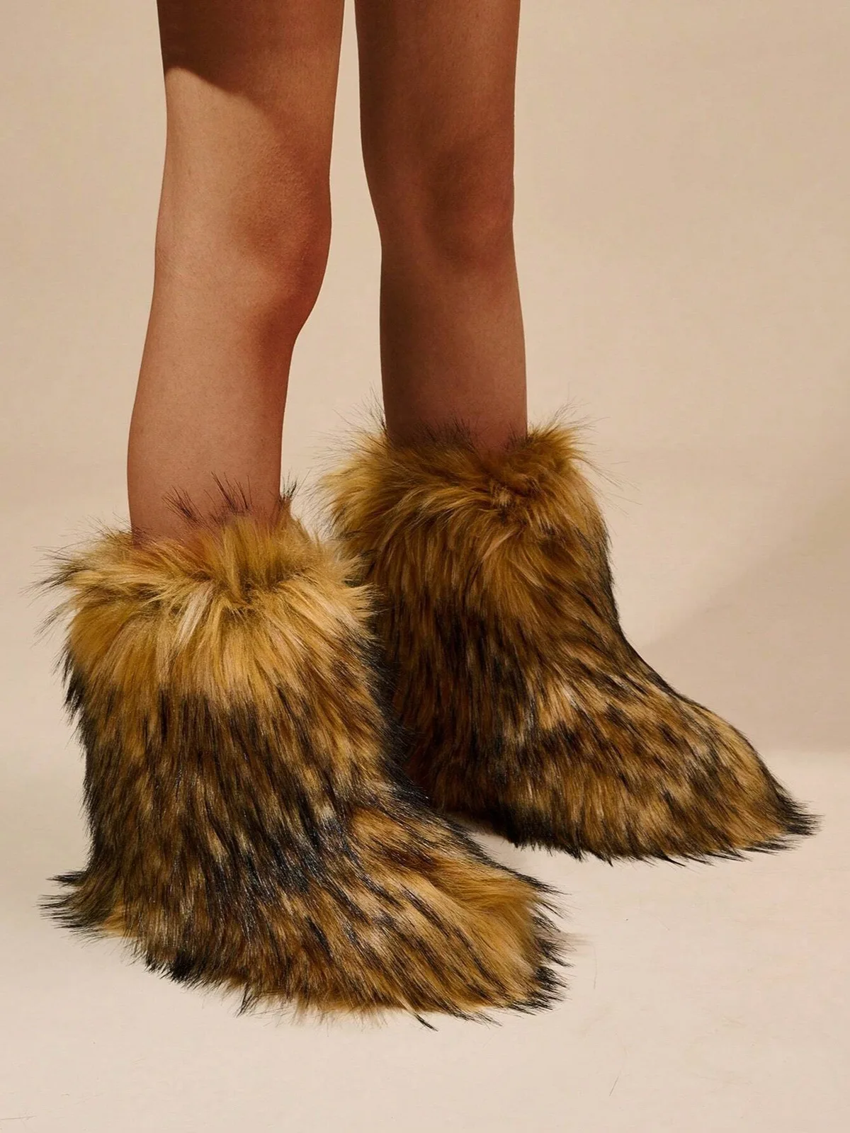 New Winter Faux Fur Lining Warm Casual Snow Boots, Fashion Mid-Calf Boots For Women, Christmas Vibe 3