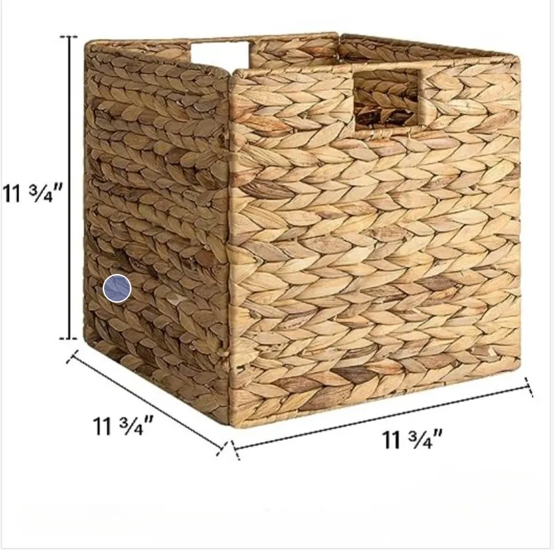 Wicker Storage Box Cube Storage Baskets Woven Shelf Basket Organizer  Natural Storage Bins Pantry Toy Bedding Storage Container