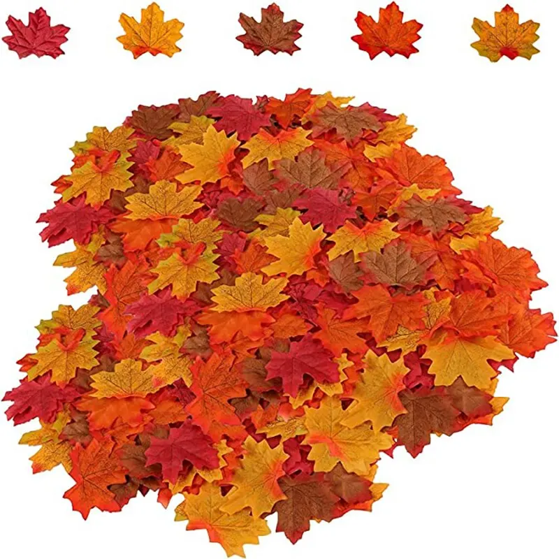 FakeFallLeaves100PcsFauxLeavesDecorationArtificialMapleLeaves