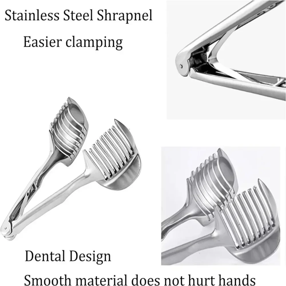 Stainless Steel Kitchen Handheld Orange Lemon Slicer Tomato Cutting Clip Fruit Slicer Onion KitchenItem Cutter Accessorie