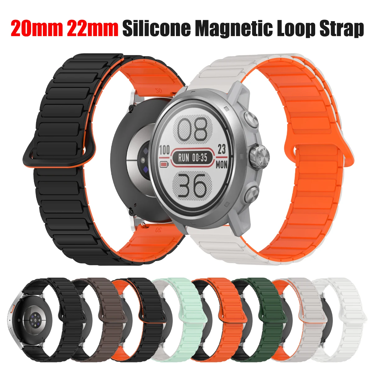 Magnetic Loop Silicone Strap - 20mm & 22mm Watch Band Accessories