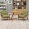 Accent Chairs Set of 2 with Side Table, Mid-Century Modern Leisure Chairs with Coffee Table, Retro Wood Armchair, Comfy 1