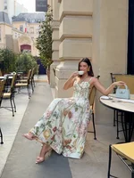 Robe d'été imprimée sans manches à col halter pour femme, coupe trapèze, style corset, élégante, nouvelle collection 2026, vêtement féminin pour les vacances 6