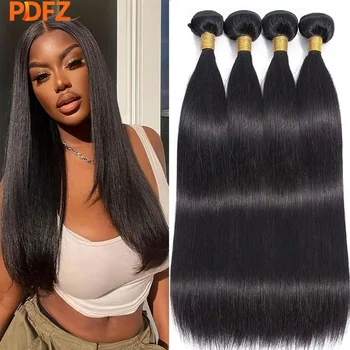 100G/Bundle Straight Human Hair Bundles 100% Human Hair Weave Bundles 10-30 Inch Double Weft 18A Virgin Human Hair Bundles 1
