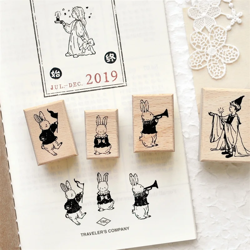Original Domestic Cute Rabbit Concert Stamp Album Stamp Animal Rubber Stamp Handmade Crt Stamp Children's Cute Stamp