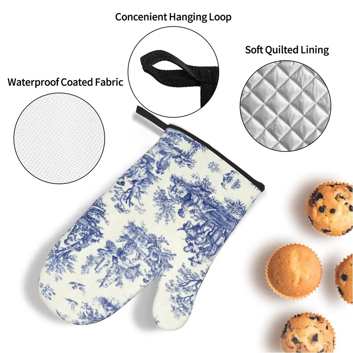 Kitchen Gloves Oven Mitts and Pot Holders Sets Heat Resistant Non-Slip For Baking Cooking 4 Sets