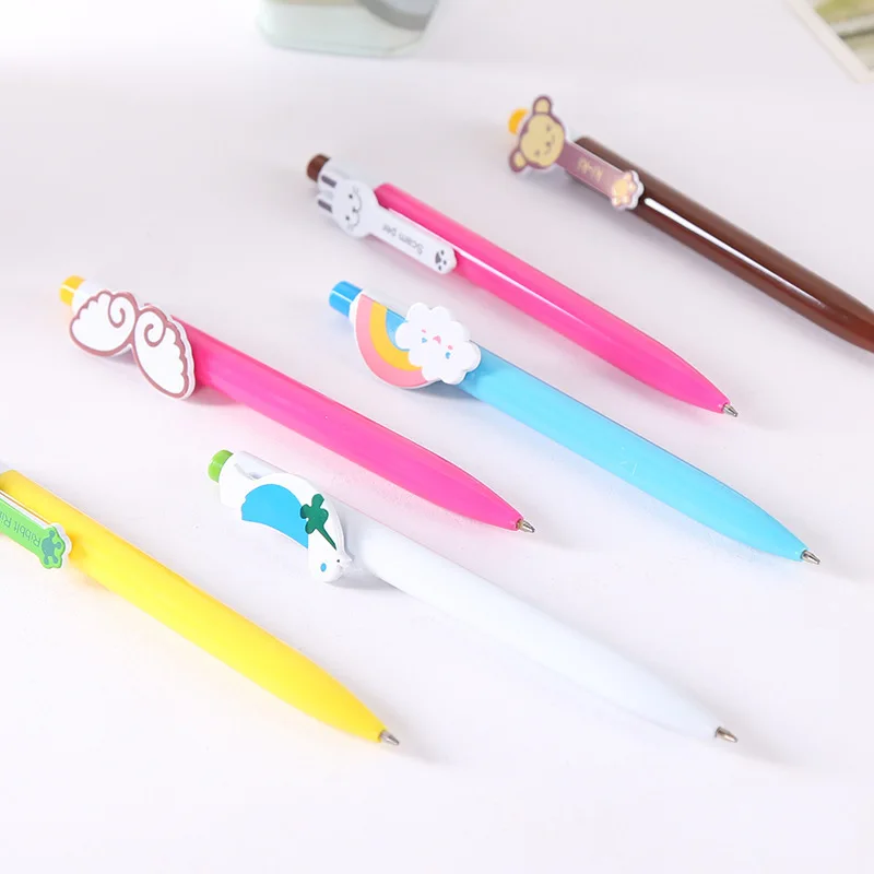 36pcs Cartoon Rainbow Multicolor Ballpoint Pen Pressed Writing Tools Creative Students Lovely Various Writing Pens Signature 6 styles kawaii cartoon collection of various styles of dog cartoon pad boxed cartoon n times stickers notepad message sticke