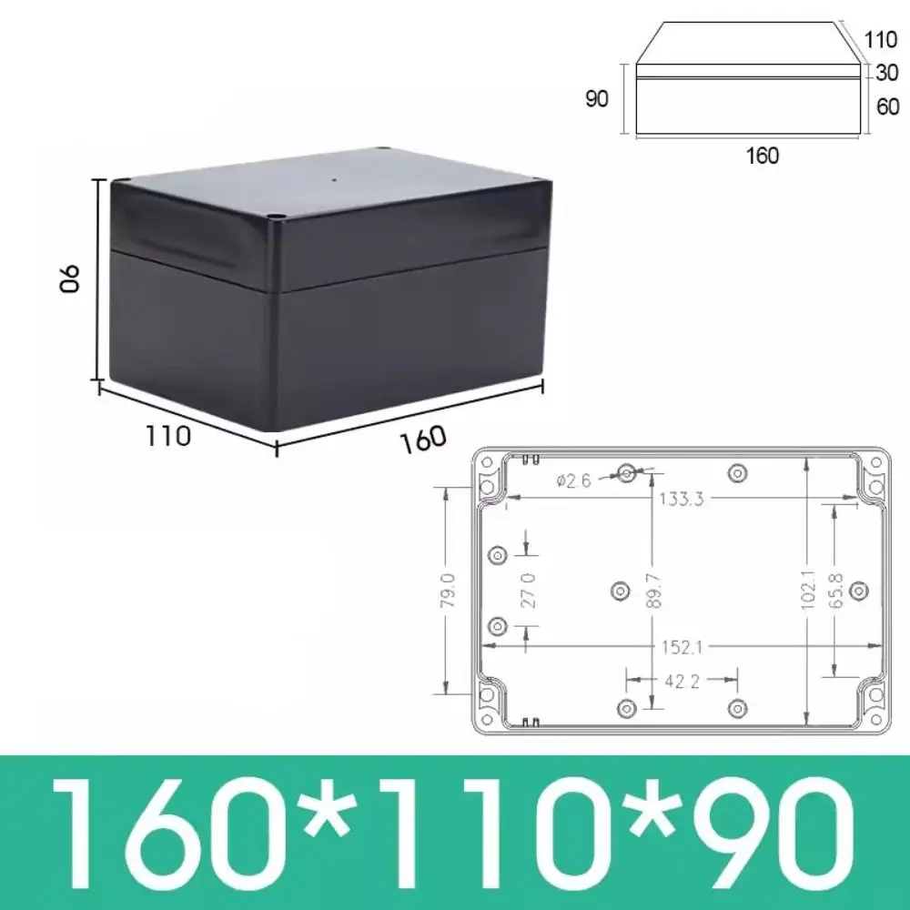 Electronic Enclosure Case Electrical Box Waterproof DIY Housing Instrument Electronic Project Box ABS Plastic Three Layers Security Monitoring Case