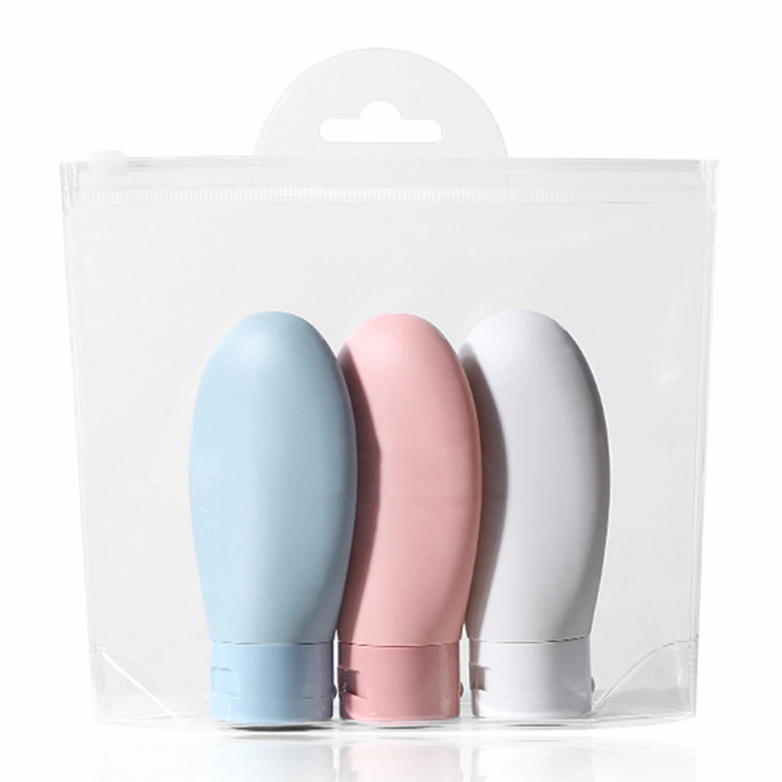 

3PCS Lot Silicone Travel Bottle Set Conical Cosmetic Storage Refillable Lotion Bottle Shower Gel Shampoo Empty Container 60ml