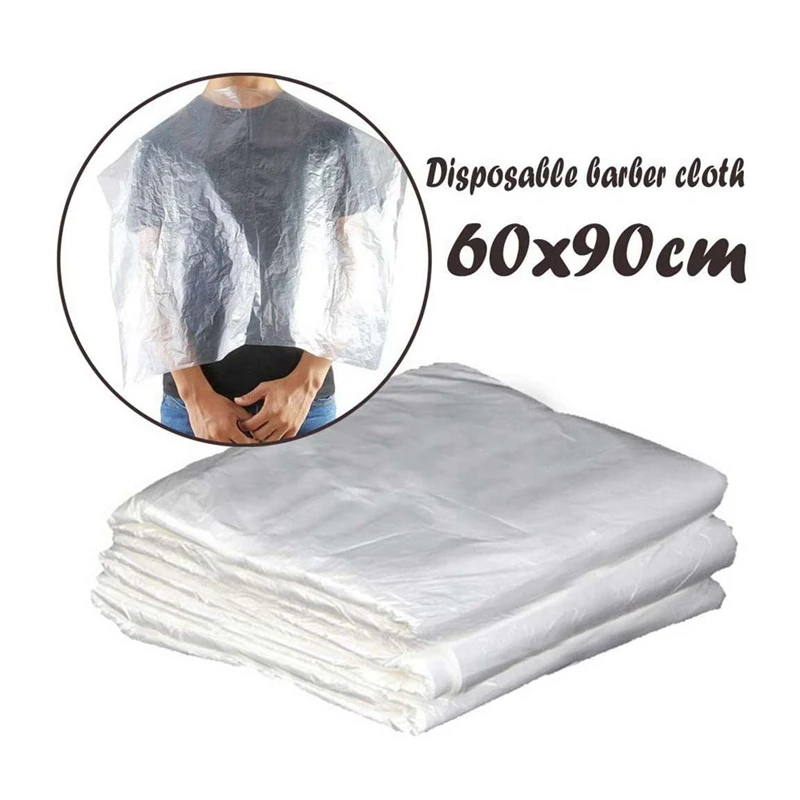 

200Pcs PE Apron Disposable Long Barber Wai Cloth Perm Hair Salon Haircut Wai Hairdressing Cape Shawl 60X90cm