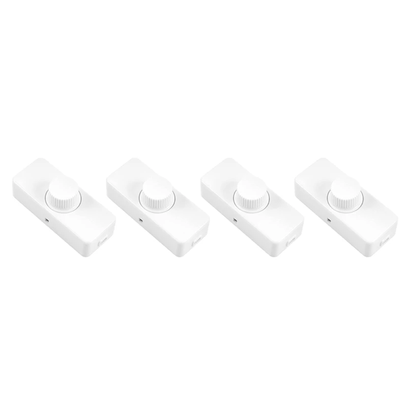 

4X Inline LED Dimmer Switch, Built-In Rotary ON/OFF And Knob Control Dimmer For Dimmable 3-100W LED/Incandescent White