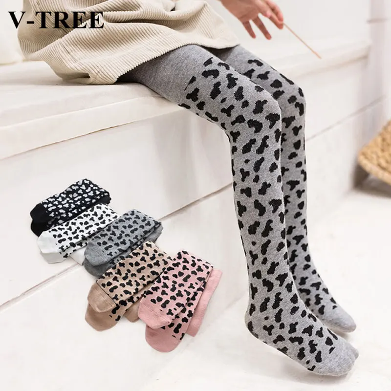 Spring Autumn Tights For Girls Children Leopard Pantyhose Cotton Girls Stockings Toddler Tights Kid Underwear