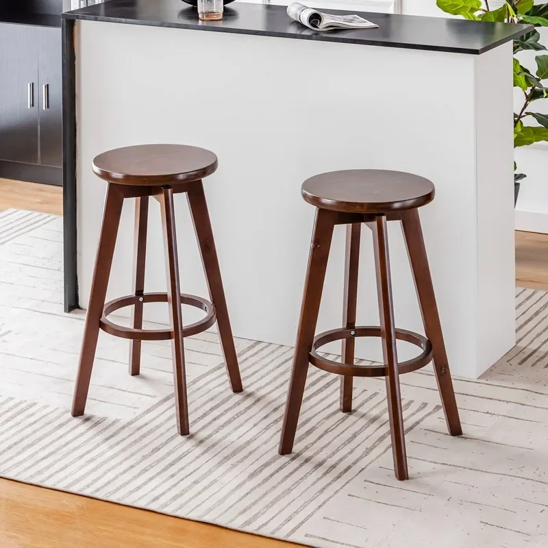 GG2049 Solid wood bar chair modern simple back chair bar chair milk tea shop front bar stool