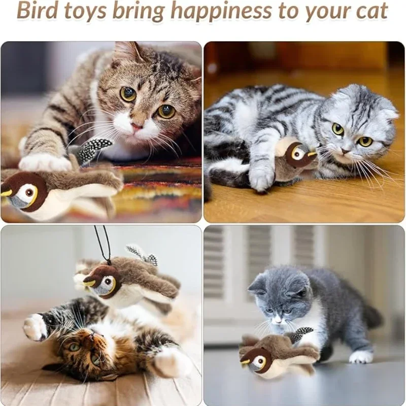 Electric Plush Bird Cat Toy with Catnip and Realistic Sounds