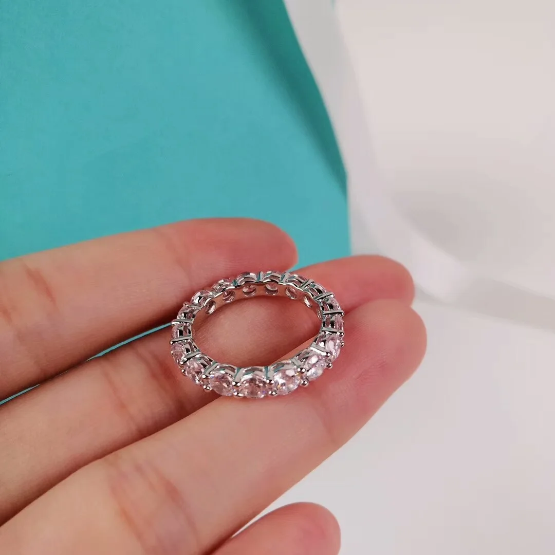 4mm AAAAA Zircon cz 925 Sterling silver Engagement Wedding Rings for women