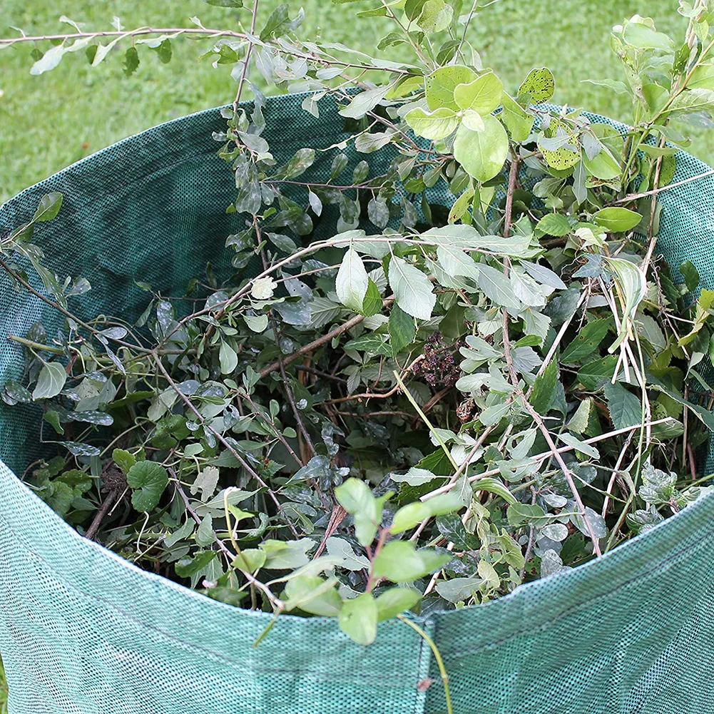 Garden Waste Bag 500L/300L/120L Garden Waste Bag Durable Reusable Yard Leaf Weeds Grass Container Storage Bag Foldable Garbage Waste Collection