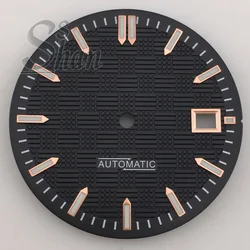 Engineering Style Green Luminous Watch Dial - 31MM, Golden Rose Gold and Silver Index (3)
