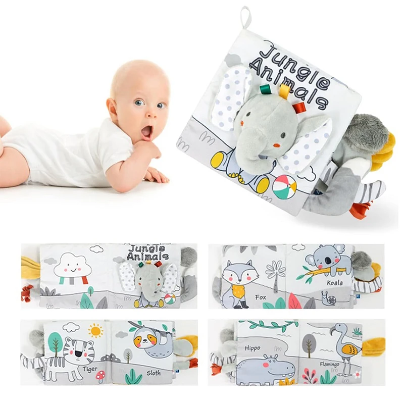 Baby Cloth Book Sensory Books for Babies Montessori Educational Toys Infant Soft Activity Book Black White Baby Toys 0-12 Months 3