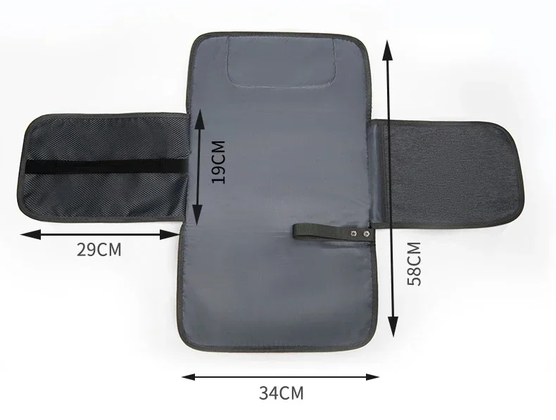 Description Picture 3 of itemPortable Diaper Changing Pad Portable Baby Changing Pad with Pockets Waterproof Travel Diaper Changing Station Kit Baby Gifts