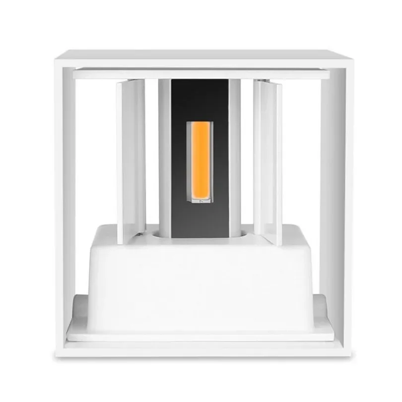 12W Dimmable COB Modern Brief Cube Adjustable Surface Mounted LED Wall Lamp Outdoor Waterproof Light Garden Sconce