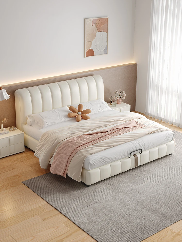 

Современная простая двуспальная кровать в скандинавском стиле, тканевая кровать, для маленькой квартиры, для основной спальни, в стиле ins