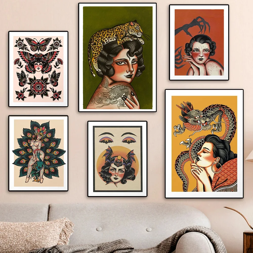 

Witch Love Is Blind Butterfly Girl Canvas Painting Wall Art Gothic Sexy Woman Illustration Poster Prints Living Room Home Decor