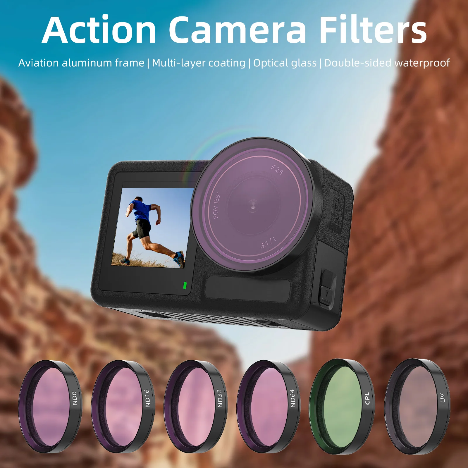 Lens Filter Set for DJI Osmo Action 5 Pro/Action 4 Camera UV CPL ND8/16 ...