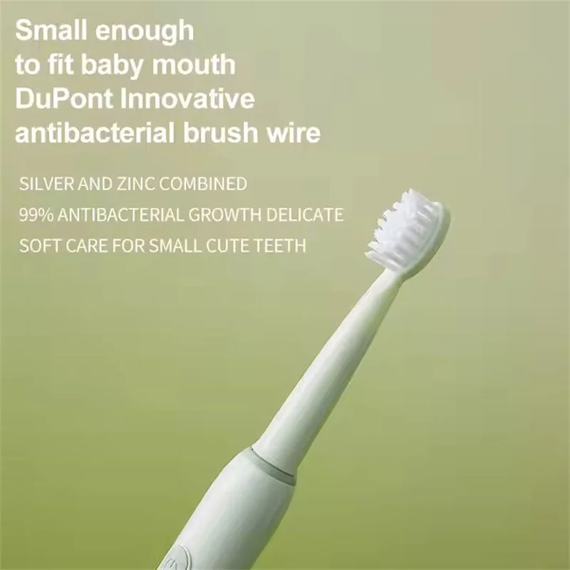 어린이용 음파 전동 칫솔 20000 VPM 부드러운 세척, IPX7 방수 어린이용 전동 칫솔(듀폰 항균 기능 포함)
