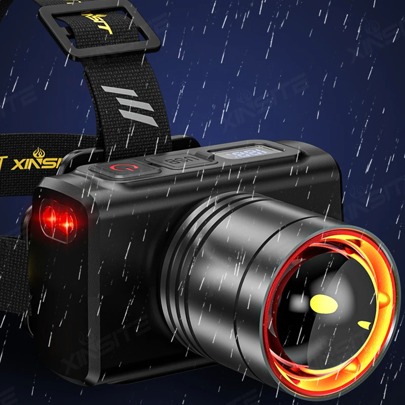 USB Aufladbare Scheinwerfer Super Helle Kopf Licht Motion Sensor Front Led Kopf Taschenlampe Wasserdichte Outdoor Camping Blinkt – Detail 7
