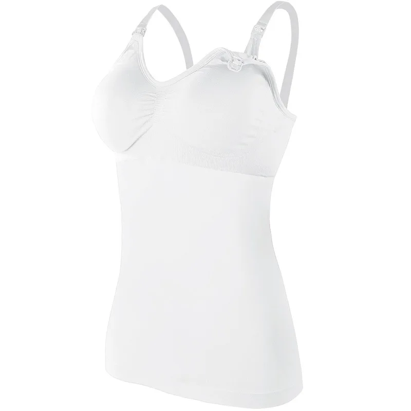 Maternity Nursing Tank Top For Pregnant Women Breathable Front Opening Buckle Breastfeeding Top Suspender Nursing Tops 4